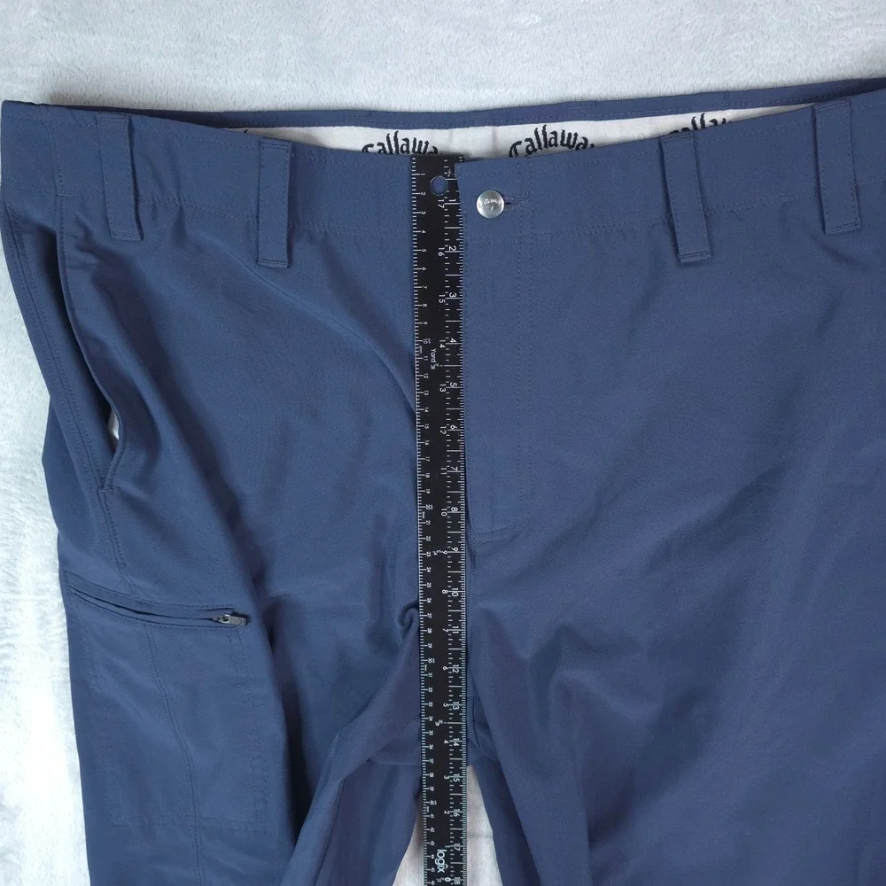 Callaway Golf Shorts Men 40x10.5 Blue Stretch Performance Zipper Pocket Athletic